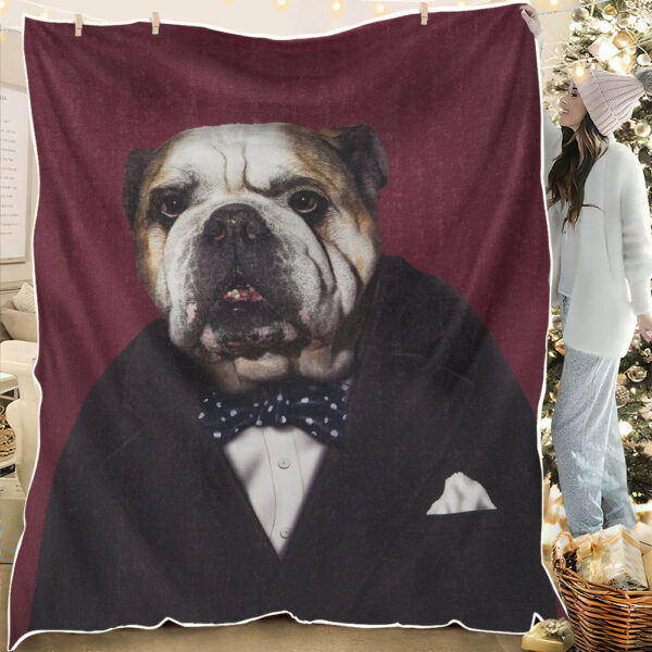 Dog Blankets – Dog Blanket For Sofa – Blanket With Dog Face – Blanket With Dog On It  – Dogs In Blanket – English Bull Dog – Furlidays