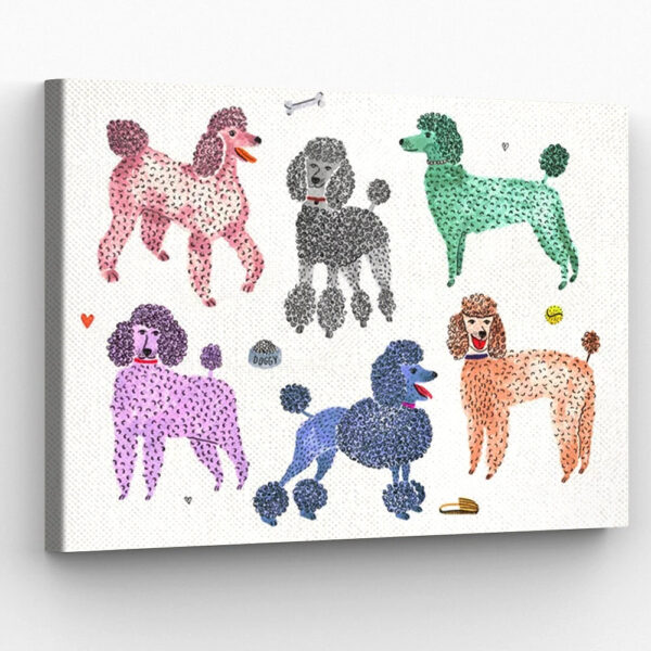 Dog Landscape Canvas – Poodles – Canvas Print – Dog Poster Printing – Dog Canvas Art – Furlidays