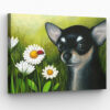 Dog Landscape Canvas – Black Chihuahua – Canvas Print – Dog Wall Art Canvas – Dog Poster Printing – Furlidays