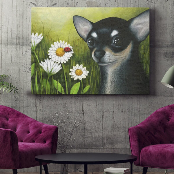 Dog Landscape Canvas – Black Chihuahua – Canvas Print – Dog Wall Art Canvas – Dog Poster Printing – Furlidays