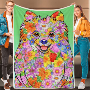 Dog Blanket For Couch – Flowers…