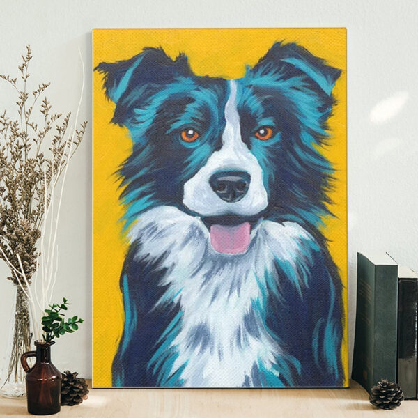 Dog Portrait Canvas – Border Collie – Dog Painting Posters Dog Portrait Canvas – Dog Wall Art Canvas – Dog Canvas Print – Furlidays