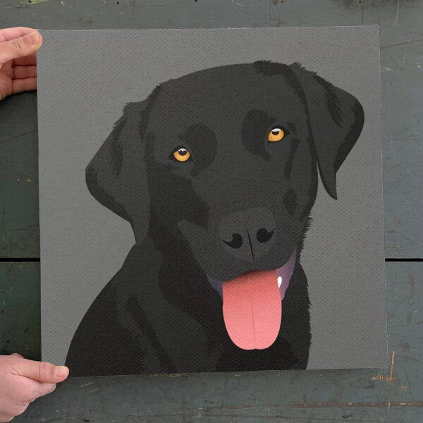Dog Square Canvas – Cute Black Labrador – Canvas Print – Dog Canvas Print – Dog Wall Art Canvas – Furlidays