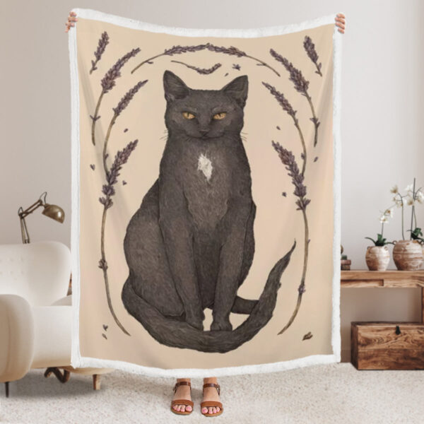 Cat Blanket For Couch – The Cat And Lavender – Cat Throw Blanket – Cat In Blanket – Furlidays