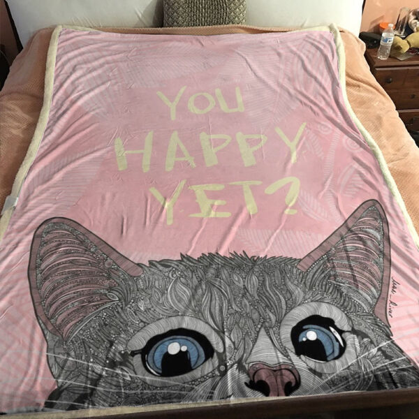 Cat Throw Blanket – Cat Fleece Blanket – Cat In Blanket – Blanket With Cats – Blanket With Cats On It – You Happy Yet – Furlidays