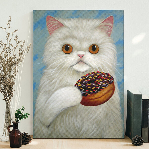 Cat Portrait Canvas – White Cat – Cats Canvas Print – Cat Wall Art Canvas – Furlidays