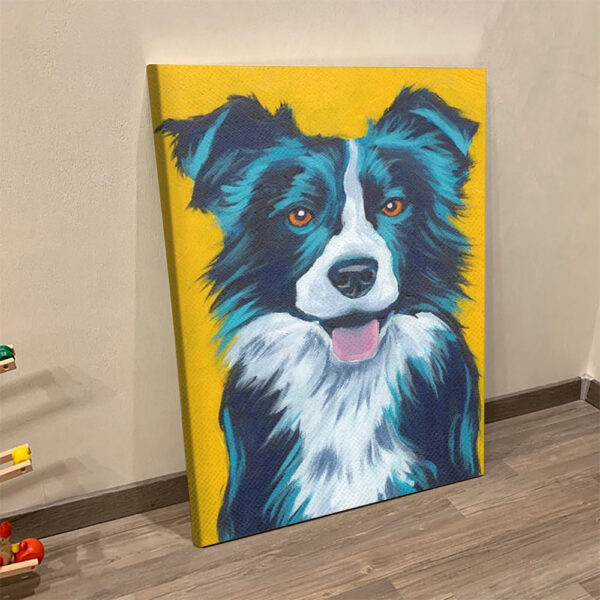Dog Portrait Canvas – Border Collie – Dog Painting Posters Dog Portrait Canvas – Dog Wall Art Canvas – Dog Canvas Print – Furlidays