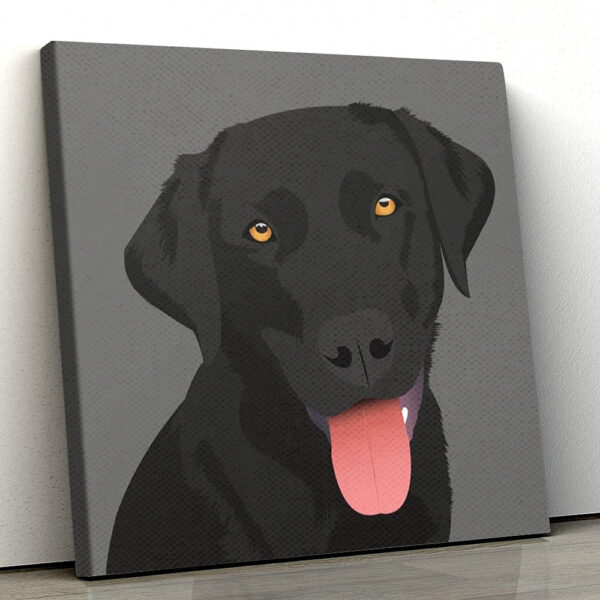 Dog Square Canvas – Cute Black Labrador – Canvas Print – Dog Canvas Print – Dog Wall Art Canvas – Furlidays