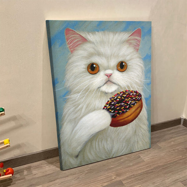 Cat Portrait Canvas – White Cat – Cats Canvas Print – Cat Wall Art Canvas – Furlidays