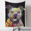 Beware Of Pit Bulls – Dog Print Blanket – Dog Blanket – Blanket With Dog On It – Dog In Blanket – Furlidays