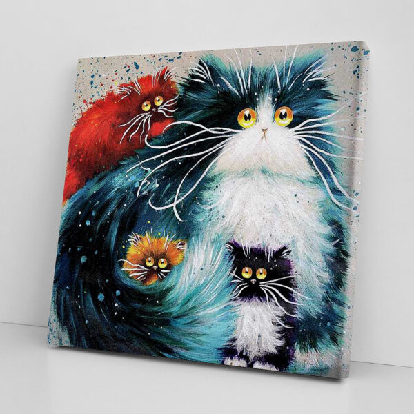 Cat Square Canvas – Purrenting – Canvas Print – Cats Canvas Print – Canvas With Cats On It – Furlidays