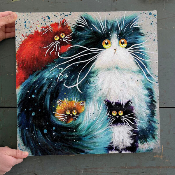 Cat Square Canvas – Purrenting – Canvas Print – Cats Canvas Print – Canvas With Cats On It – Furlidays