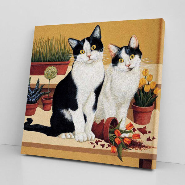 Cat Square Canvas – Willie & Neuschler Robertson – Canvas Print – Cat Wall Art Canvas – Cats Canvas Print – Furlidays