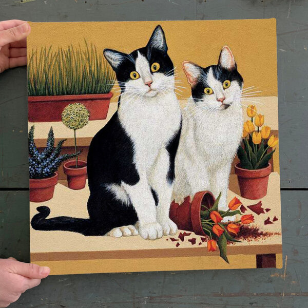Cat Square Canvas – Willie & Neuschler Robertson – Canvas Print – Cat Wall Art Canvas – Cats Canvas Print – Furlidays