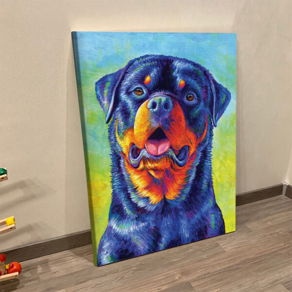 Dog Portrait Canvas – Gentle Guardian – Colorful Rottweiler – Canvas Print – Dog Poster Printing – Dog Wall Art Canvas – Furlidays