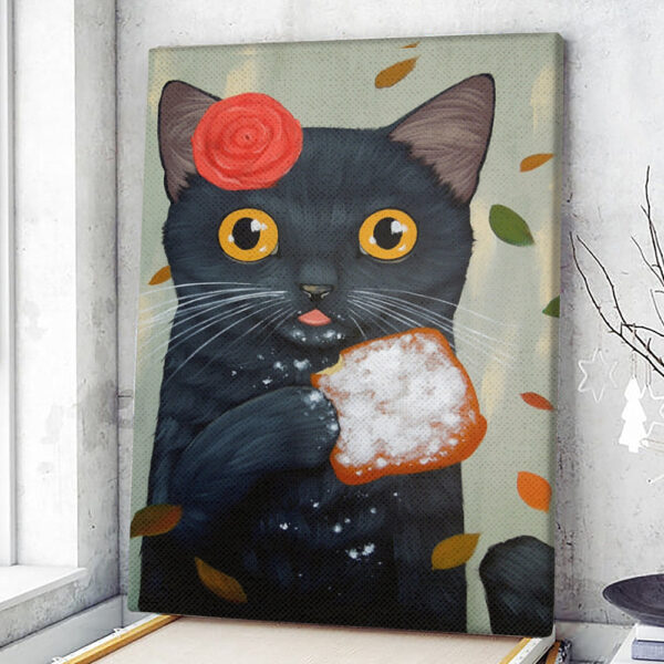 Cat Portrait Canvas – Black Cat Canvas – Canvas With Cats On It – Cat Wall Art Canvas – Furlidays