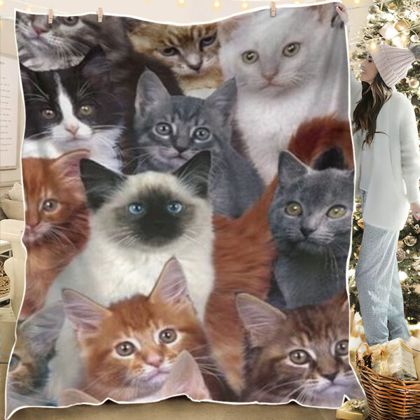 Blanket With Cats – Cat Blanket – Cat Fleece Blanket – Blanket Comfort Warmth Soft Plush Throw for Couch – Lovely Cats Pattern Bed – Furlidays
