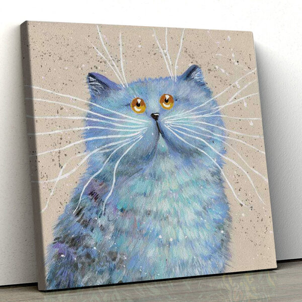 Cat Square Canvas – Cat Canvas – Blue Cat – Canvas Print – Cat Wall Art Canvas – Canvas With Cats On It – Cats Canvas Print – Furlidays