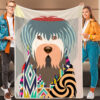 Dog Blanket – Old English Sheepdog – Dog Blanket For Couch – Dog Fleece Blanket – Dog In Blanket – Furlidays