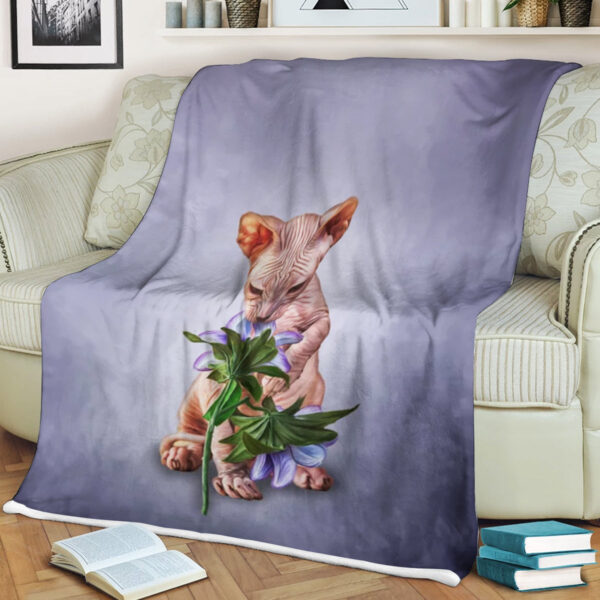 Blanket With Cats On It – Drawing Sphynx Kitten – Cats Blanket – Cat Blanket For Sofa – Furlidays