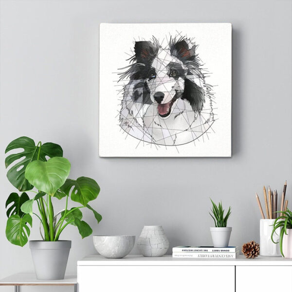 Dog Square Canvas – Merle Sheltie – Canvas Print – Dog Canvas Print – Dog Wall Art Canvas – Furlidays