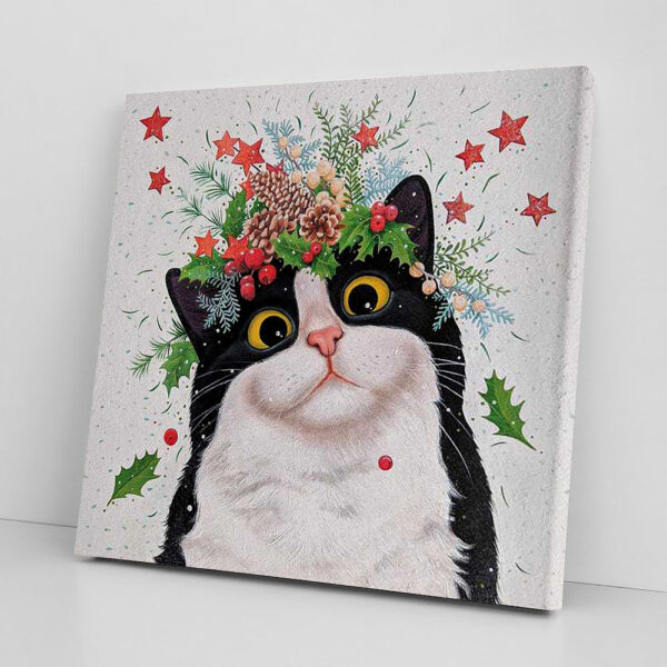 Cat Square Canvas – Winter Cat – Canvas Print – Canvas With Cats On It – Cat Painting Posters – Cat Canvas – Furlidays