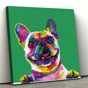 Dog Square Canvas – French Bulldog…