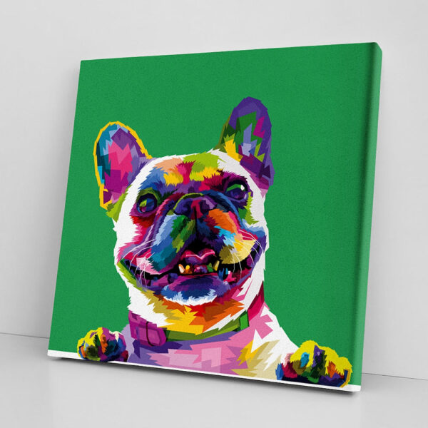 Dog Square Canvas – French Bulldog – Rainbow Dog – Canvas Pictures – Dog Painting Posters – Dog Wall Art Canvas – Furlidays