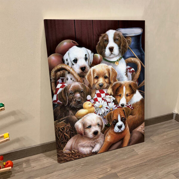 Portrait Canvas – 3D Home Wall Art Decor – Poster Painting – Cute Dogs – Dog Canvas – Canvas With Dog On It – Dog Wall Art Canvas – Furlidays