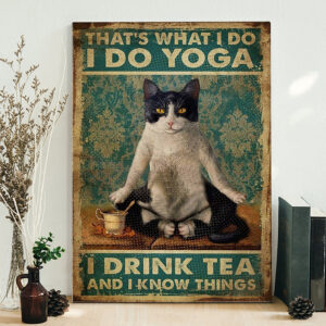 Portrait Canvas – Funny Cat Yoga…