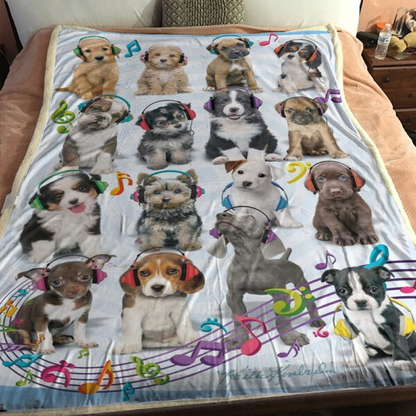 Cute Dog Blanket – Dog Blankets For Couch – Dog Throw Blanket – Dog Blanket – Dog Fleece Blanket – Blanket With Dogs – Dog Puppy Headphones – Furlidays