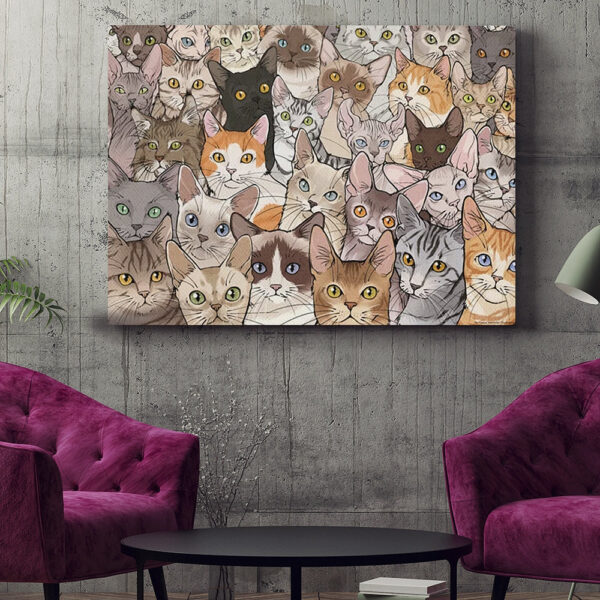 Cat Landscape Canvas – A Lot Of Cats Canvas Print – Cats Canvas Print – Canvas With Cats On It – Furlidays