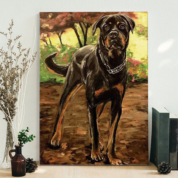 Dog Portrait Canvas – Rottweiler – Canvas Print – Dog Wall Art Canvas – Dog Poster Printing – Dog Canvas Print – Furlidays