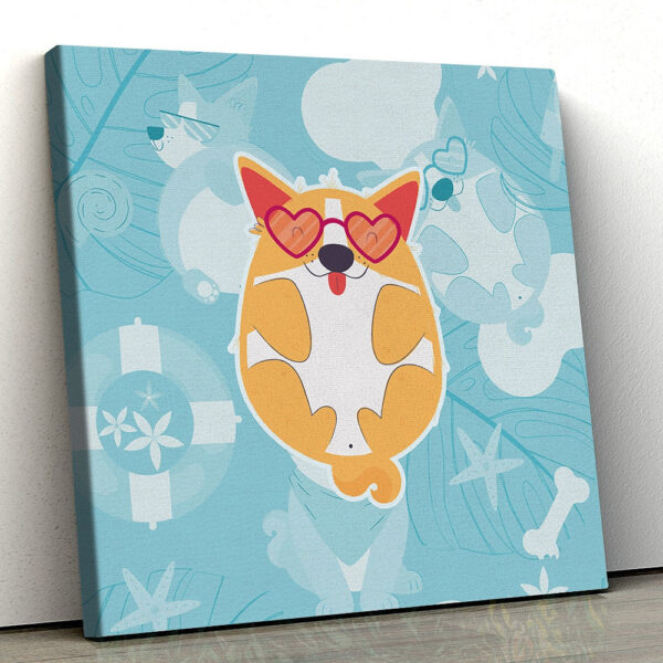 Dog Square Canvas – Corgi – Dog Wall Art Canvas – Canvas Prints – Canvas With Dogs On It – Dog Painting Posters – Furlidays