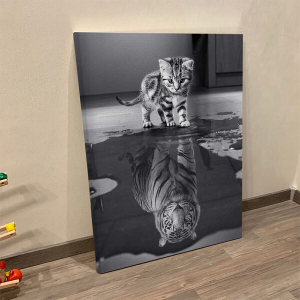 Portrait Canvas – Small Cat Pictures Big Tiger – Canvas Painting – Mindset Is Everything – Print Poster – Furlidays