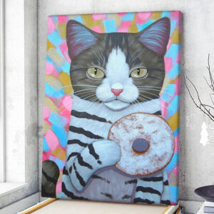 Cat Portrait Canvas – Cat Eating…