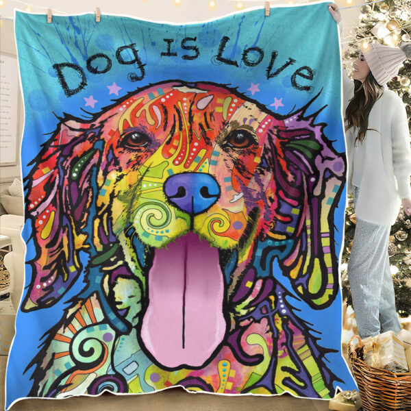 Fleece Throw Blanket – Dog Blankets For Sofa – Dog Throw Blanket – Dog Blanket – Dog Fleece Blanket – Blanket With Dogs Face – Dog Is Love – Furlidays