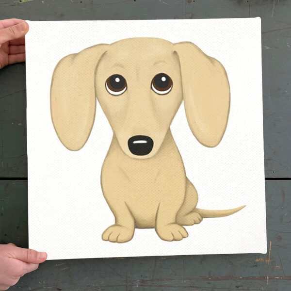 Dog Square Canvas – Cream Dachshund – Dog Canvas Print – Dog Wall Art Canvas – Furlidays