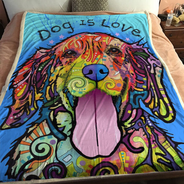 Fleece Throw Blanket – Dog Blankets For Sofa – Dog Throw Blanket – Dog Blanket – Dog Fleece Blanket – Blanket With Dogs Face – Dog Is Love – Furlidays