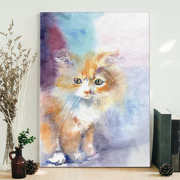 Cat Portrait Canvas – Kitty In The Light – Canvas Print – Cat Wall Art Canvas – Cat Canvas – Furlidays