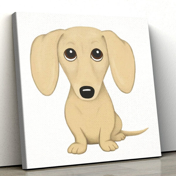 Dog Square Canvas – Cream Dachshund – Dog Canvas Print – Dog Wall Art Canvas – Furlidays