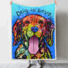 Fleece Throw Blanket – Dog Blankets For Sofa – Dog Throw Blanket – Dog Blanket – Dog Fleece Blanket – Blanket With Dogs Face – Dog Is Love – Furlidays