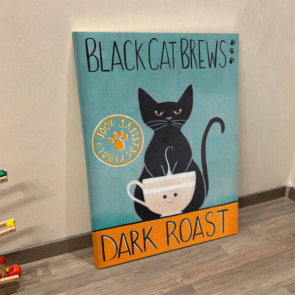 Portrait Canvas – Black Cat Brews – Canvas Prints – Dog Canvas Painting – Cat Wall Art Canvas – Furlidays