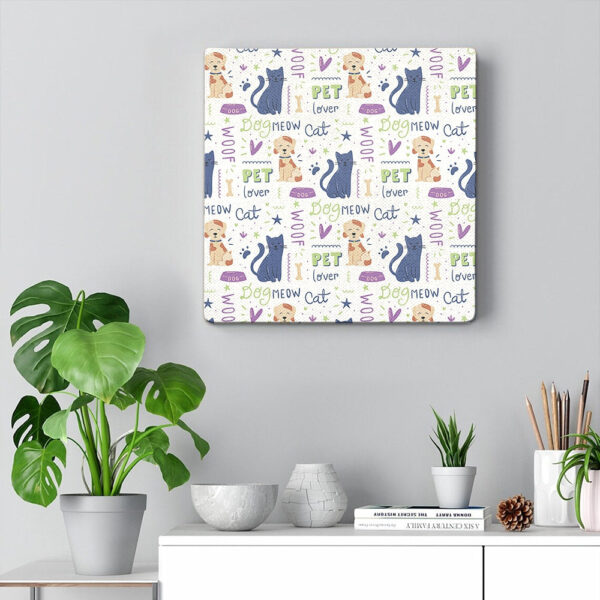 Dog Square Canvas – Fantastic Colorful Doodle With Dogs – Canvas Pictures – Dog Painting Posters – Furlidays