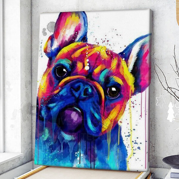 Portrait Canvas – Bull Dogs – Dog Canvas Painting – Dog Wall Art Canvas – Dog Canvas Print – Furlidays
