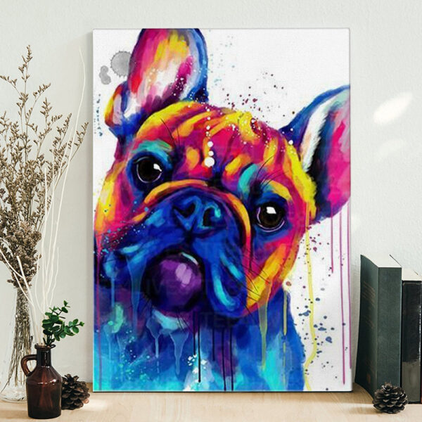 Portrait Canvas – Bull Dogs – Dog Canvas Painting – Dog Wall Art Canvas – Dog Canvas Print – Furlidays