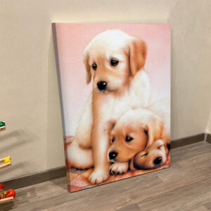 Portrait Canvas – Cute Three Puppies…