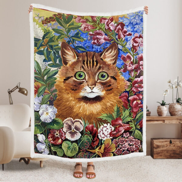 Blanket With Cats On It – Louis Wain’s Cats – Cat In The Garden – Cats Blanket – Cat Fleece Blanket – Furlidays