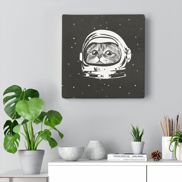 Cat Square Canvas – Cute Cat With Astronaut Helmet – Cats Canvas Print – Dog Wall Art Canvas – Furlidays
