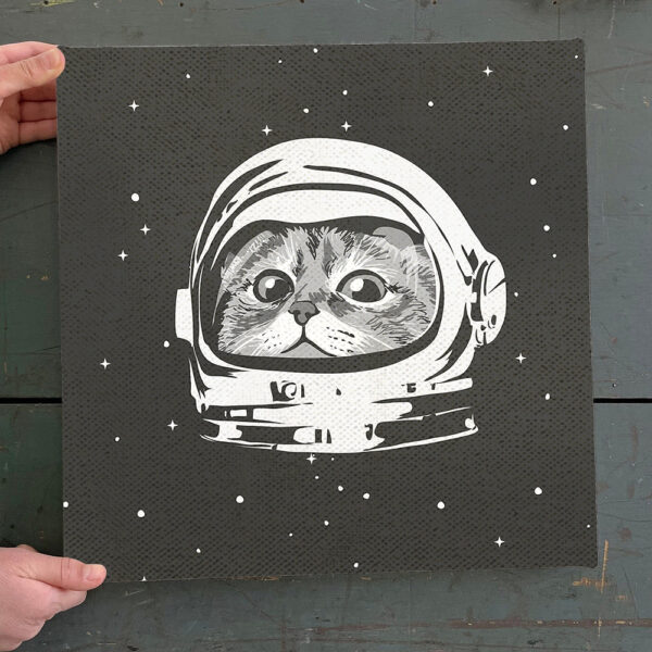Cat Square Canvas – Cute Cat With Astronaut Helmet – Cats Canvas Print – Dog Wall Art Canvas – Furlidays